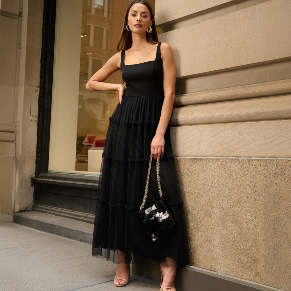 ADRIANNA BY ADRIANNA PAPELL Midi, Tiered Skirt Dress